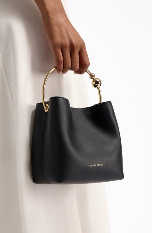 Strathberry The Circus Top Handle Leather Bucket Bag In Black
