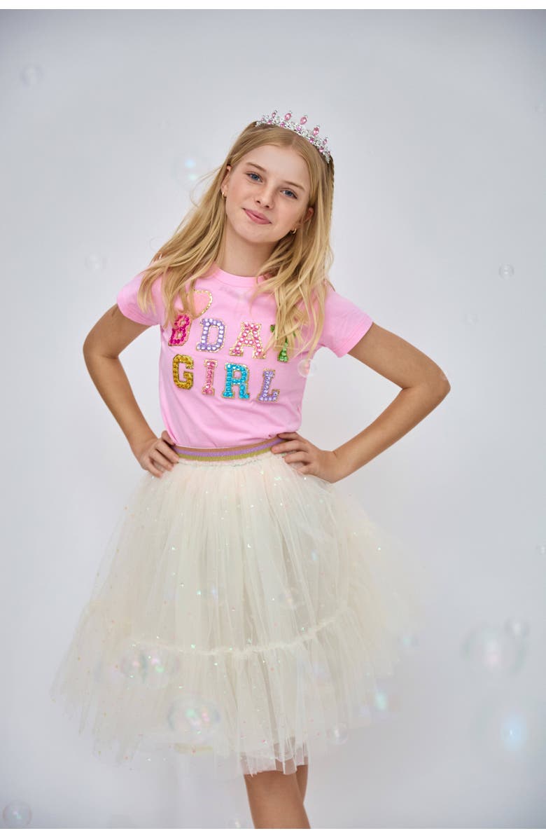 Lola + The Boys Pink Birthday Girl Gem T-Shirt, Alternate, color, 