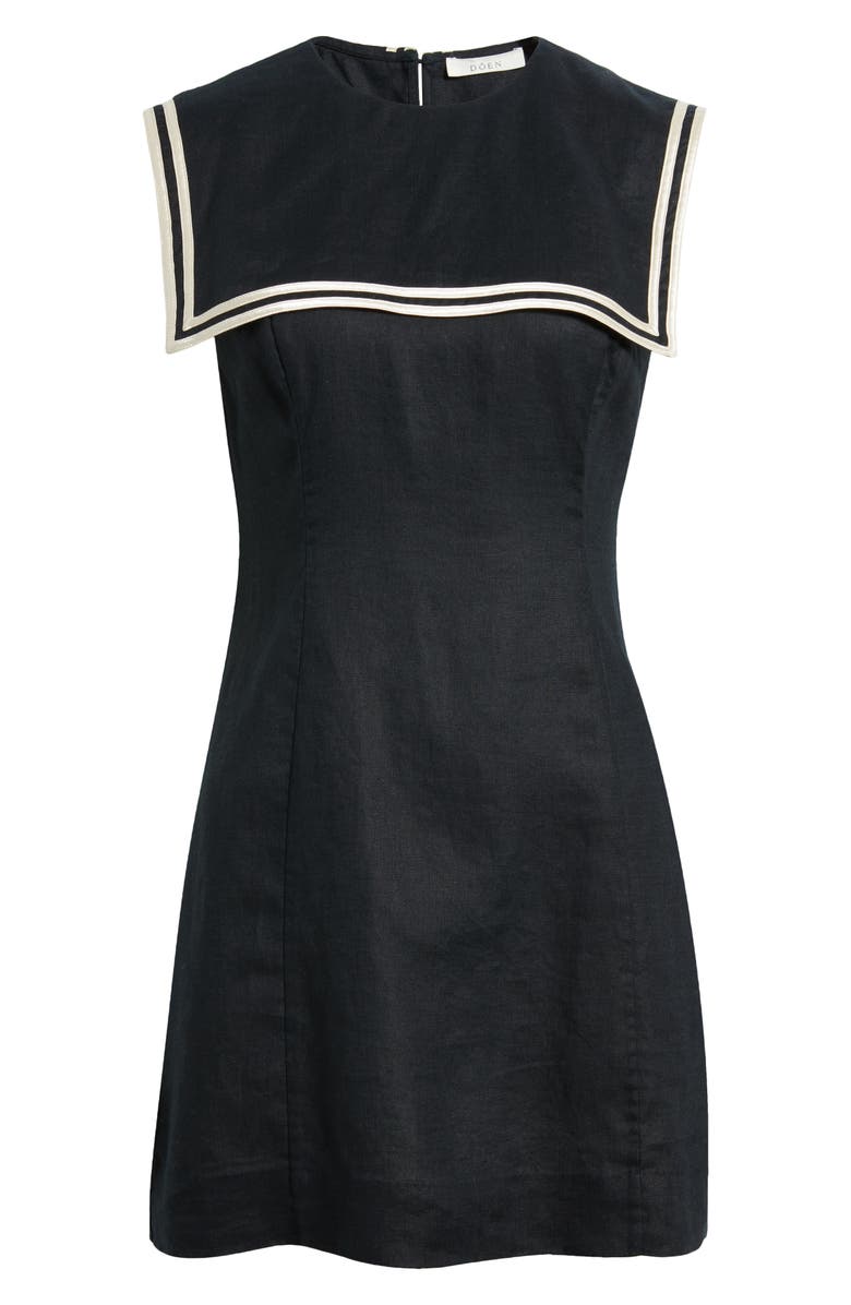 DÔEN Monroe Linen Minidress, Alternate, color, Black
