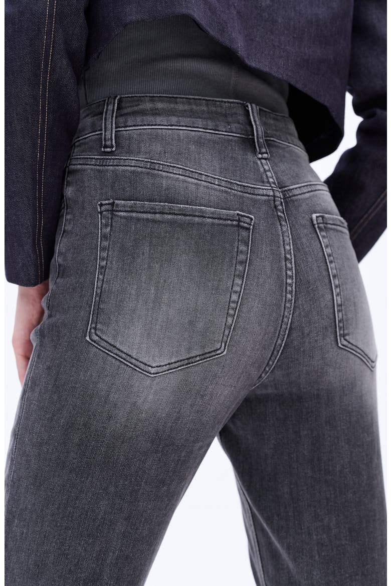 High Waist Raw Hem Ankle Straight Leg Mom Jeans, Alternate, color, STARRY NIGHT