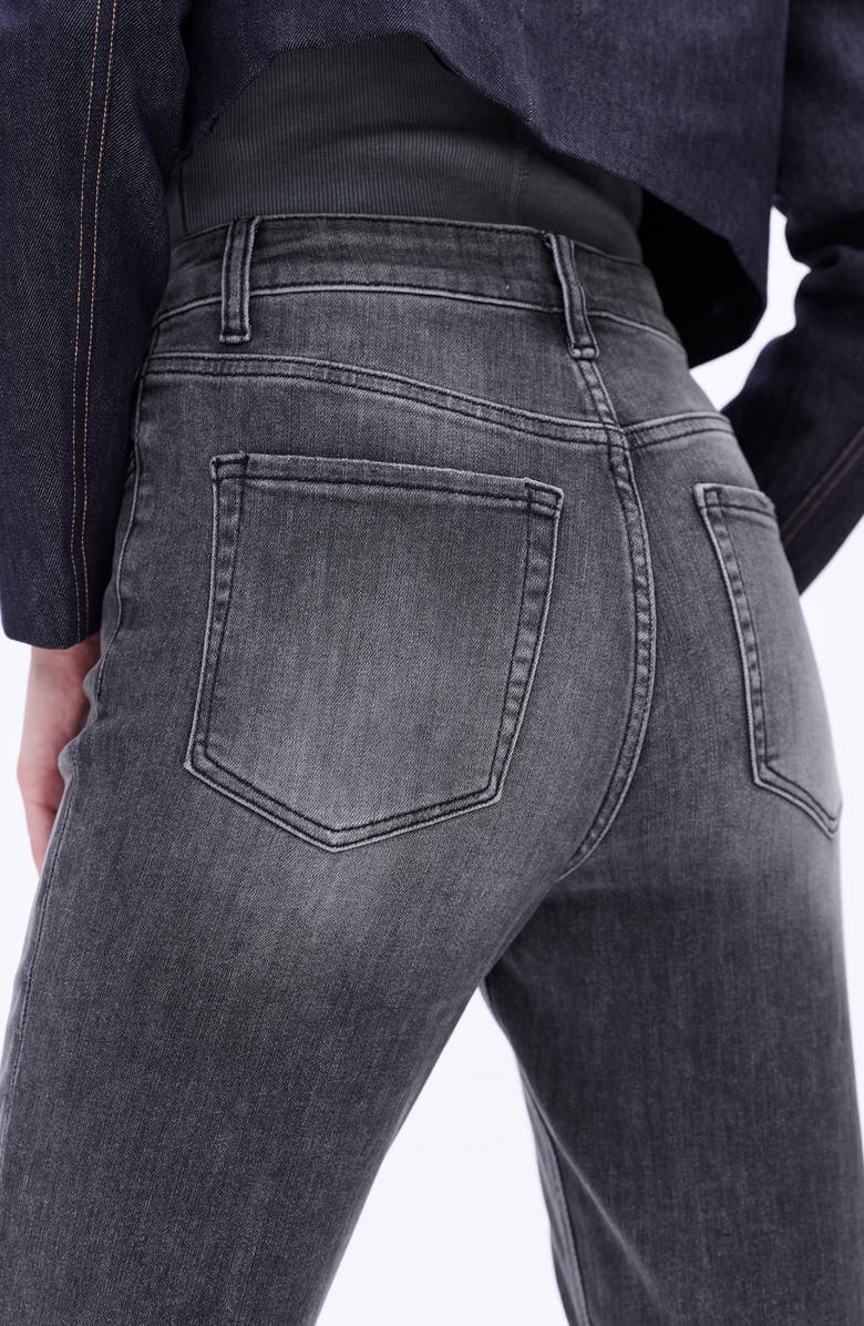 Bayeas High Waist Raw Hem Ankle Straight Leg Mom Jeans, Alternate, color, Starry Night