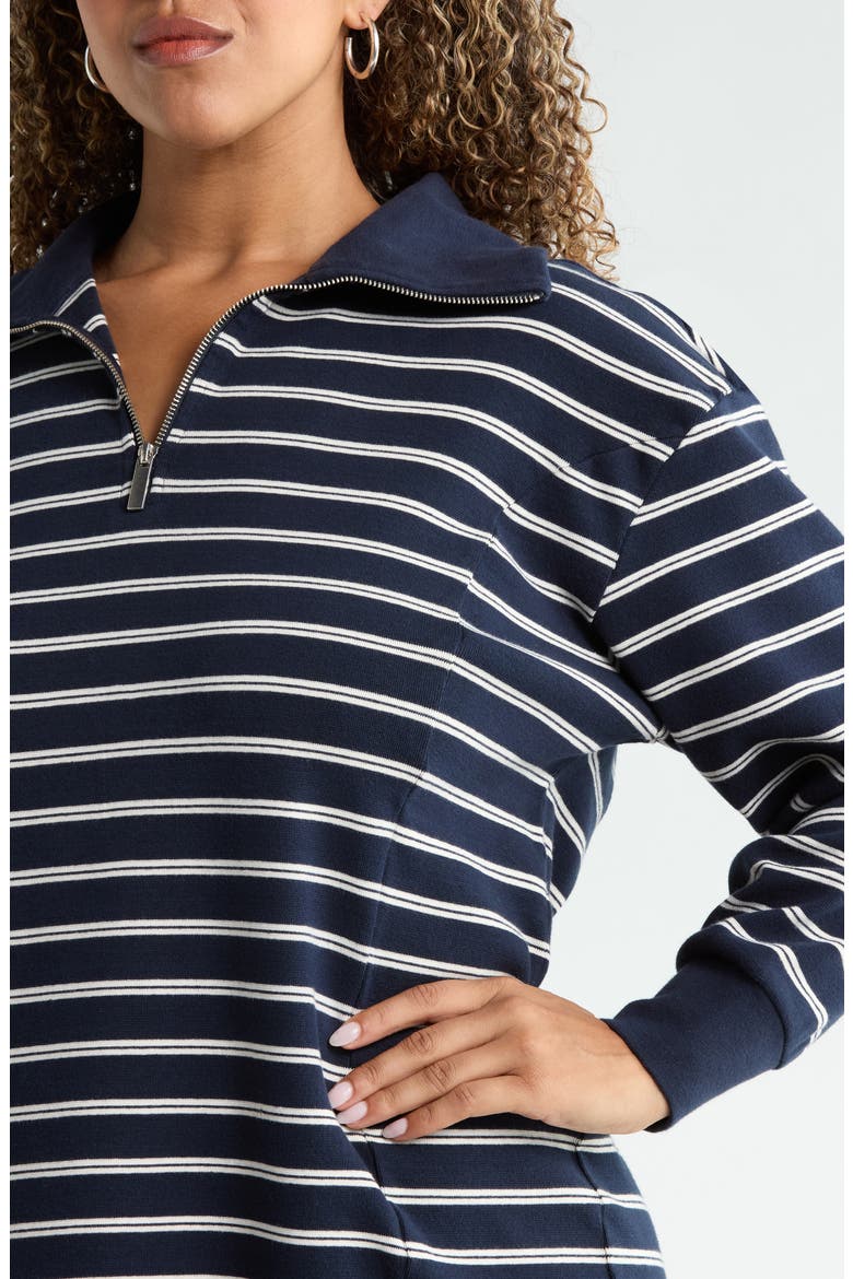 Stripe Travel Minidress, Alternate, color, NAVY IVORY SABRINA STRIPE