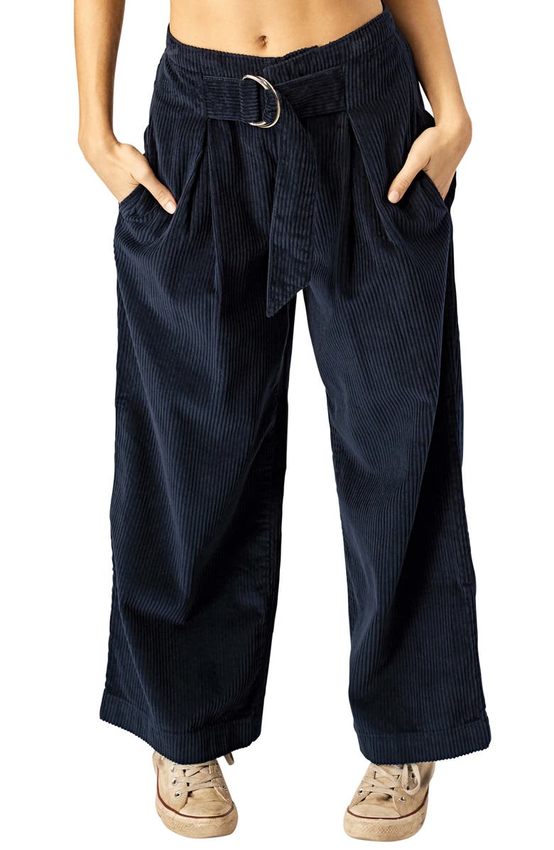 Stone Row Cut the Cord Corduroy Ankle Wide Leg Pants, Main, color, 