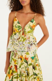 FARM Rio Brasil Collage Eyelet Lace Top
