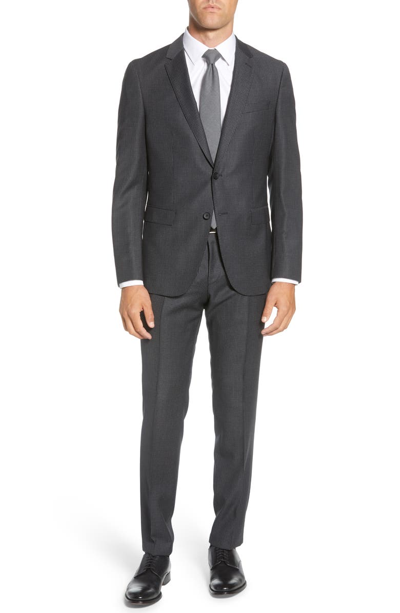 BOSS Novan/Ben Trim Fit Houndstooth Wool Suit, Main, color, 
