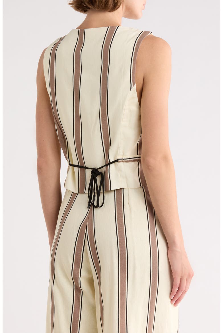 V-Neck Stripe Vest, Alternate, color, BEIGE PARQUE STRIPES