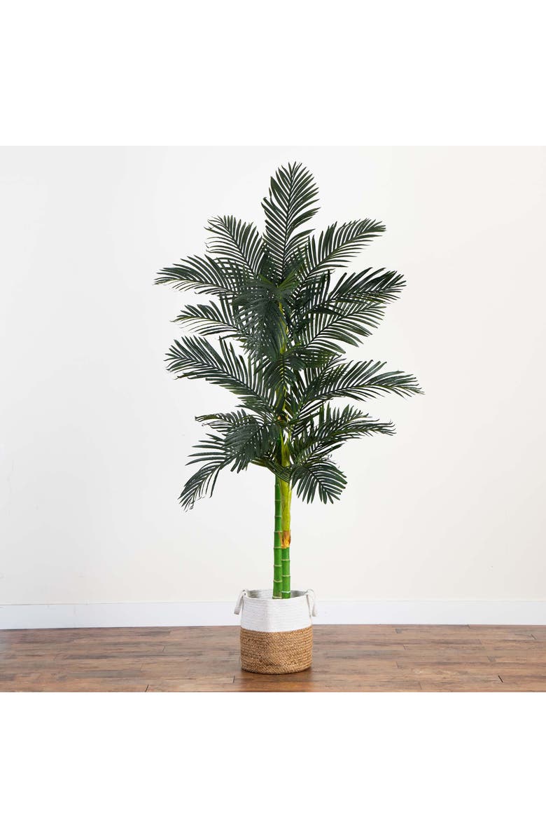 NEARLY NATURAL 8-Feet Golden Cane Artificial Palm Tree, Alternate, color, 