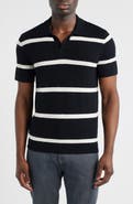 Nordstrom Johnny Collar Short Sleeve Bouclé Sweater Polo