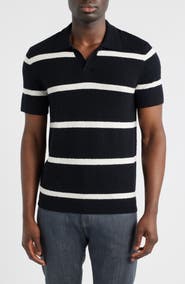 Nordstrom Johnny Collar Short Sleeve Bouclé Sweater Polo