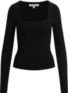 Favorite Daughter The Harvey Fitted Square Neck Rib Sweater