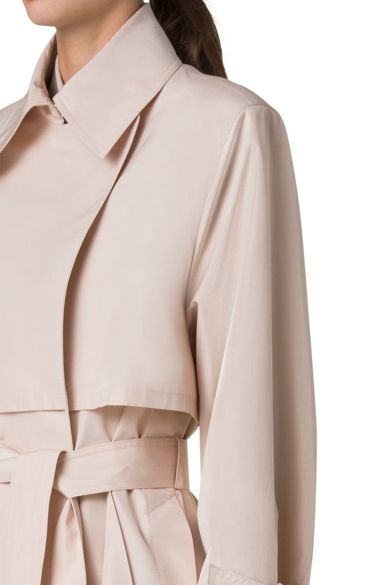 Akris Haider Silk Taffeta Trench Coat, Alternate, color, Sand