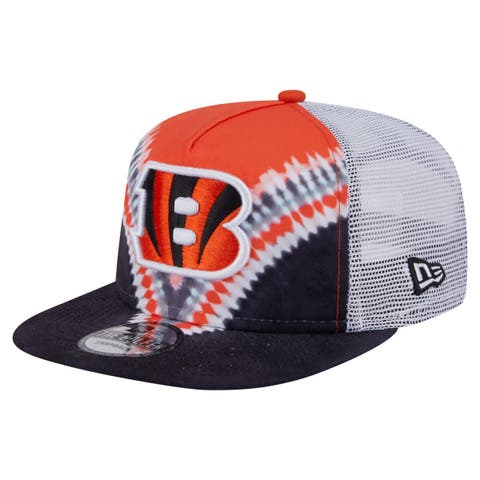 Men's New Era Orange/Black Cincinnati Bengals Throwback Dye Golfer Snapback Hat