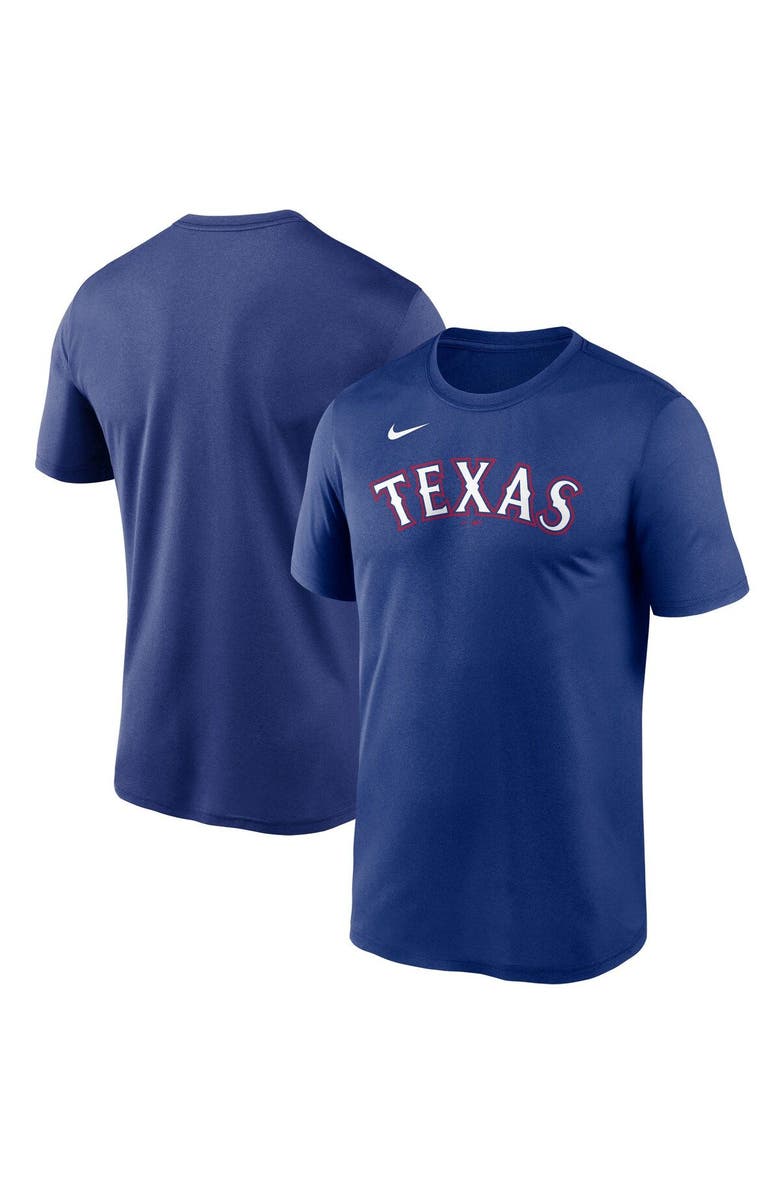 Nike Men's Nike Royal Texas Rangers Wordmark Legend Performance T-Shirt, Main, color,