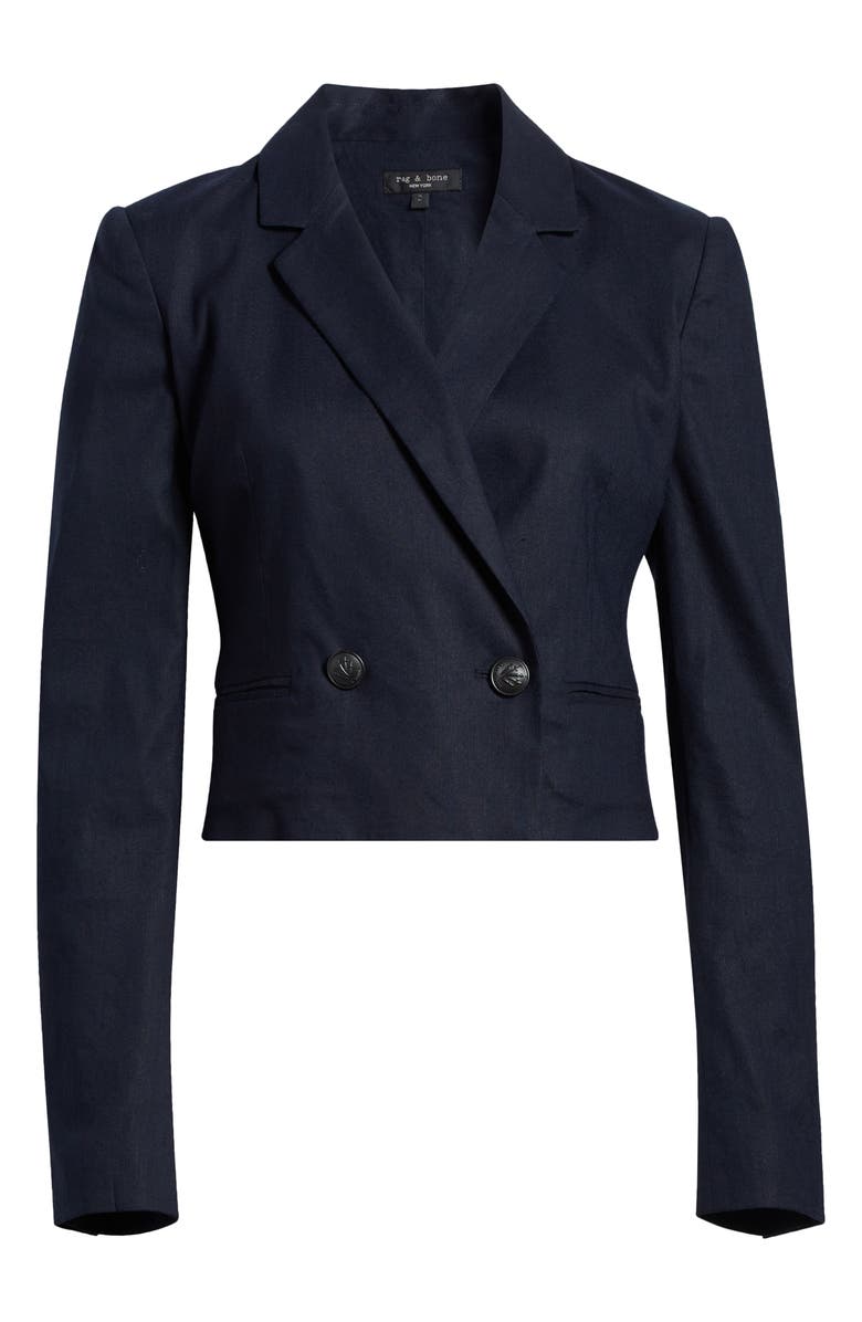 rag & bone Josie Linen Blend Blazer, Alternate, color,