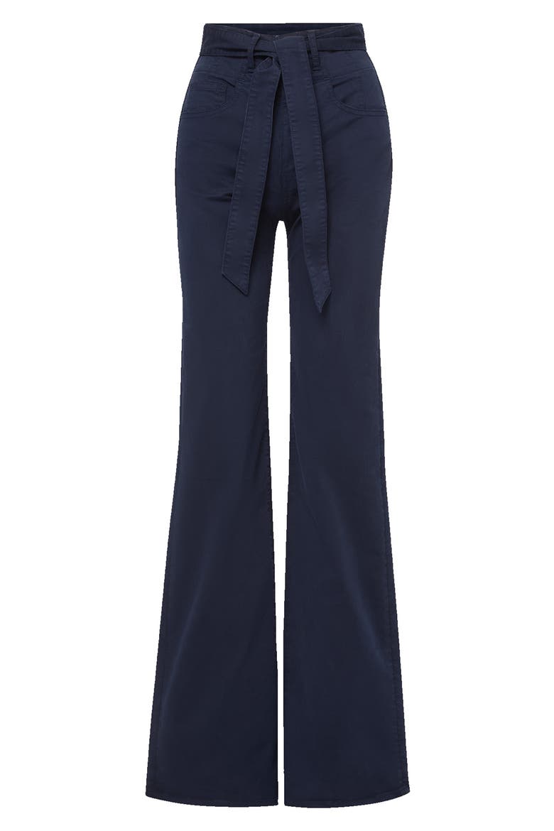 Rosanna Corset High Waist Wide Leg Jeans, Alternate, color, NAVY