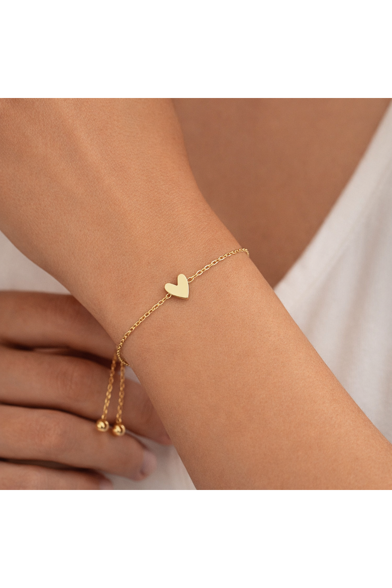 Gold-Tone Heart Slider Bracelet, Alternate, color, Gold