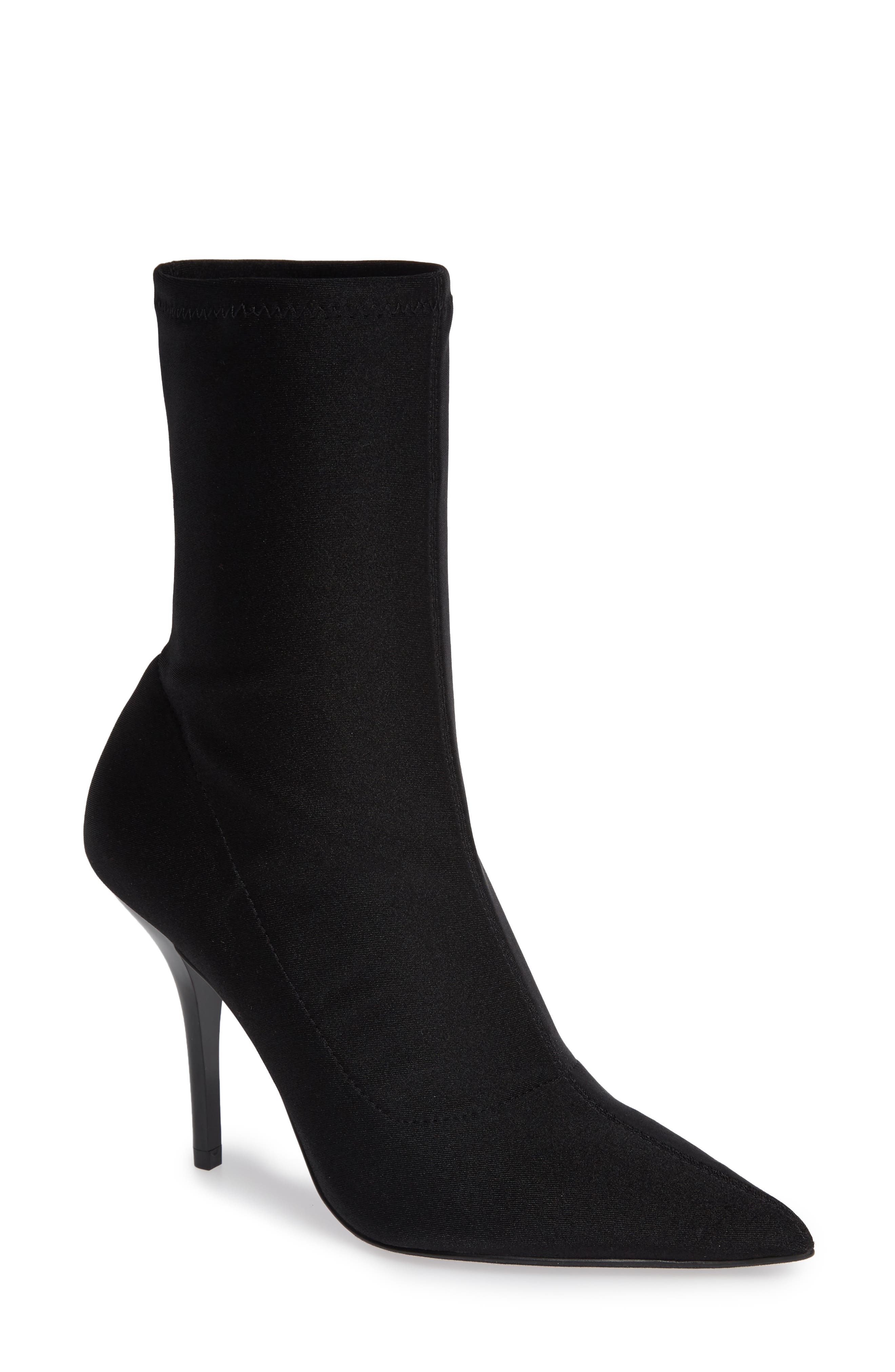 Mada Stretch Bootie, Main, color, BLACK FABRIC
