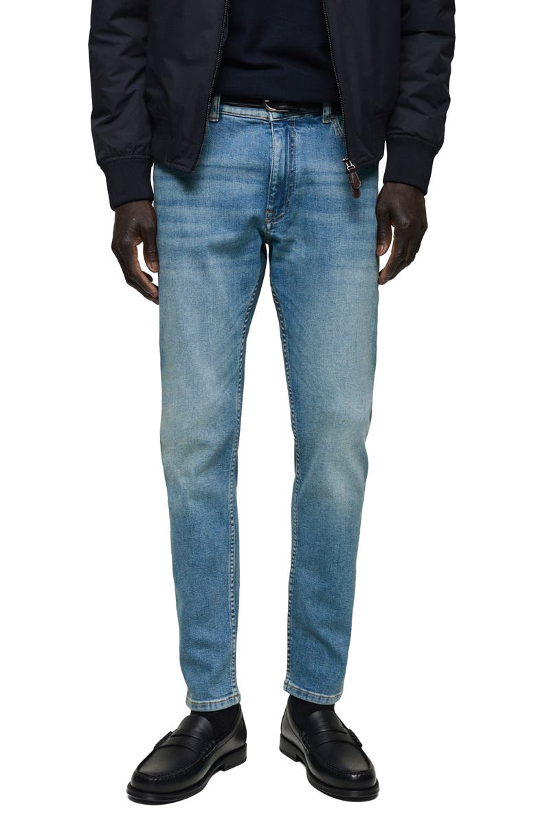 MANGO Jude Skinny Fit Stretch Denim Jeans, Main, color, Medium Blue
