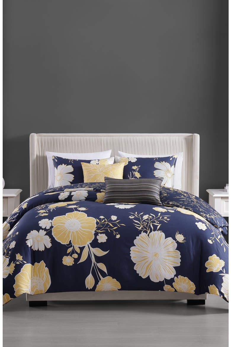 Sunglow Reversible 5-Piece Comforter Set, Alternate, color, BLUE