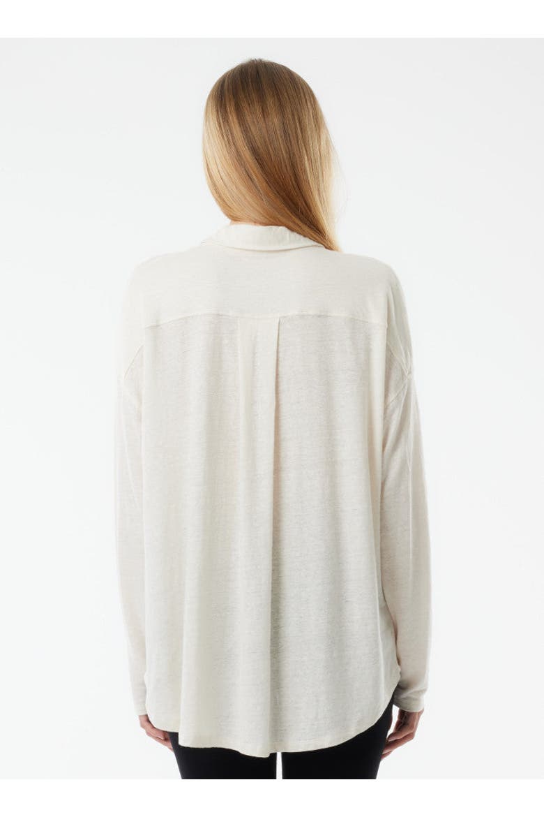 Stretch Linen Relaxed One Pocket Shirt, Alternate, color, CREAM