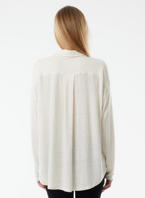 Shop Majestic Filatures Stretch Linen Relaxed One Pocket Shirt