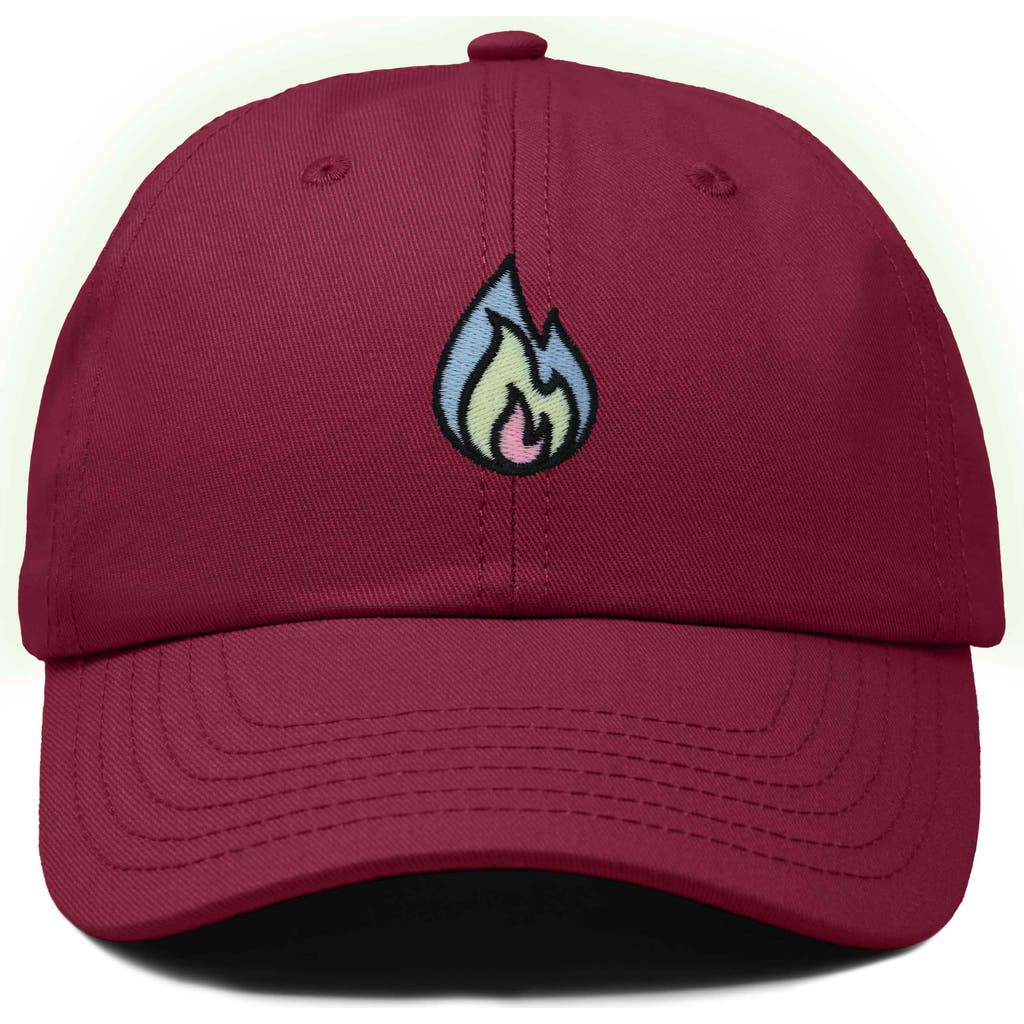 Dalix Fire Dad Hat In Maroon