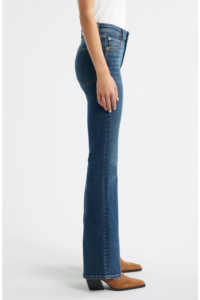 Flexi Dahlia Mid Rise Flare Jeans, Alternate, color, DARK BLUE