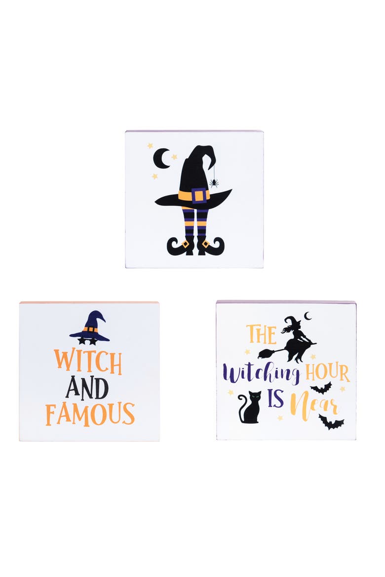 Witchy Hat Shelf Sitter Blocks Set of 3, Main, color, Purple