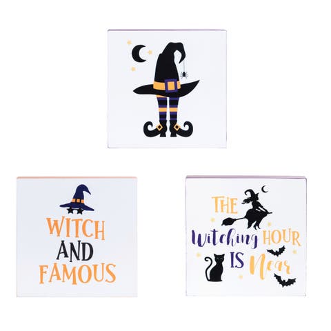 Witchy Hat Shelf Sitter Blocks Set of 3
