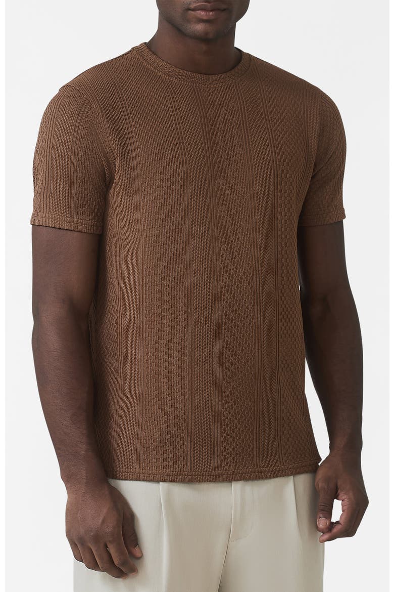 Cedro Slim Textured Tee, Alternate, color, Medium Brown