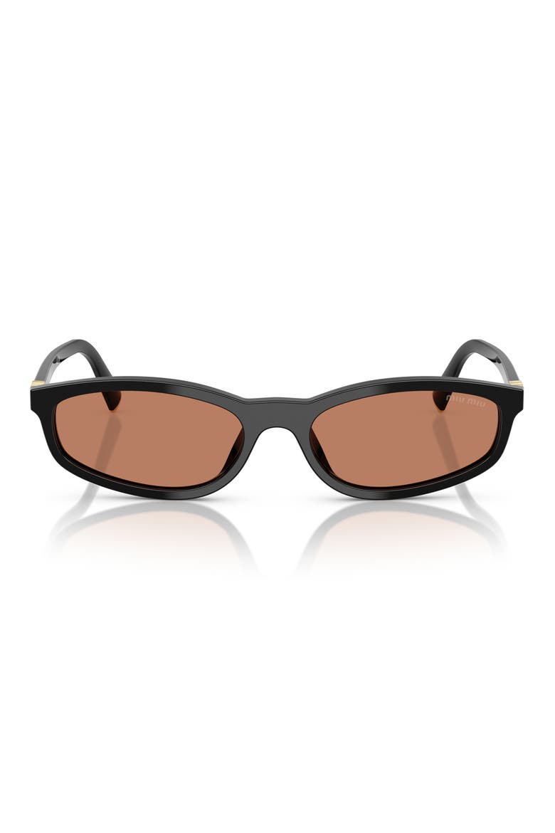 54mm Irregular Sunglasses, Main, color, BLACK / BROWN