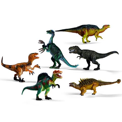 Dino Set 6 Large Dinosaur Figures Realistic Toy Miniatures Kids 3+