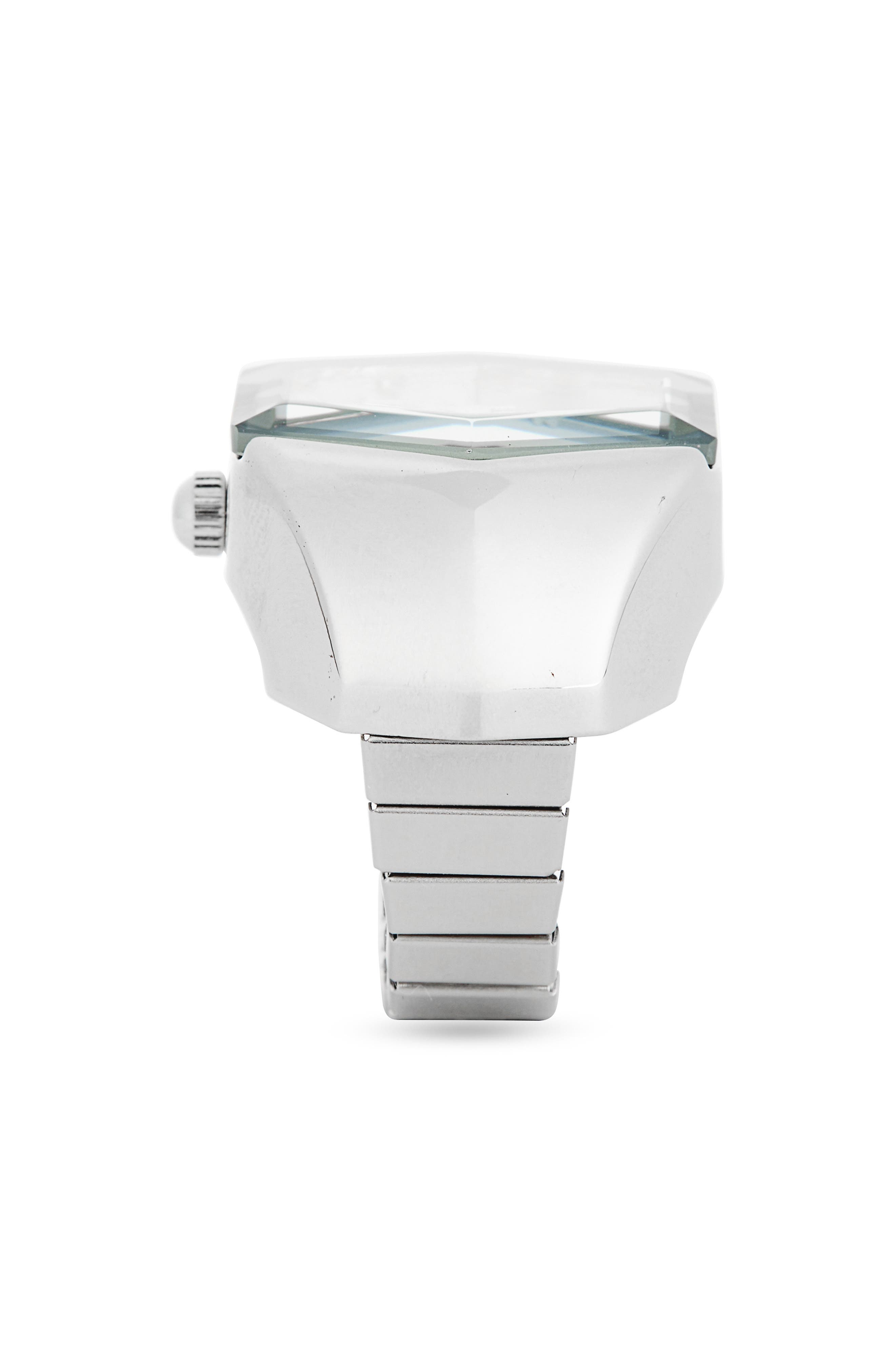 Jessica Simpson Tonneau Faceted Glass Ring Watch (Men) | Nordstromrack