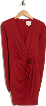 Cinq à Sept Saba Wrap Front Long Sleeve Minidress
