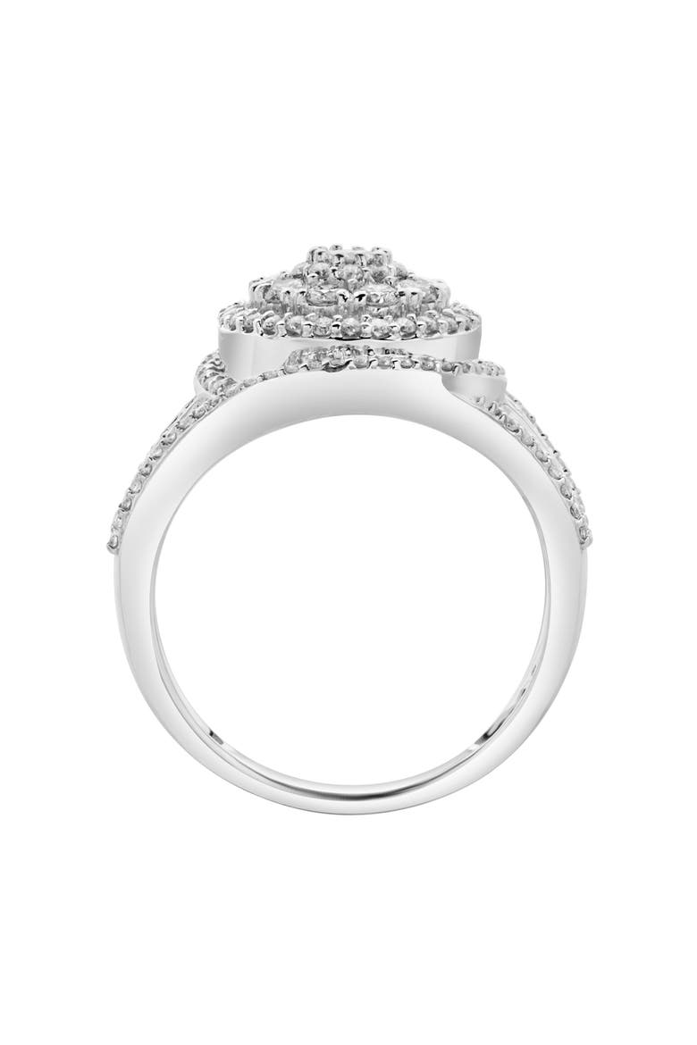 Imperium 14K Gold Round Diamond Studded Double Halo Ring - 0.99cts, Alternate, color, 14K White Gold
