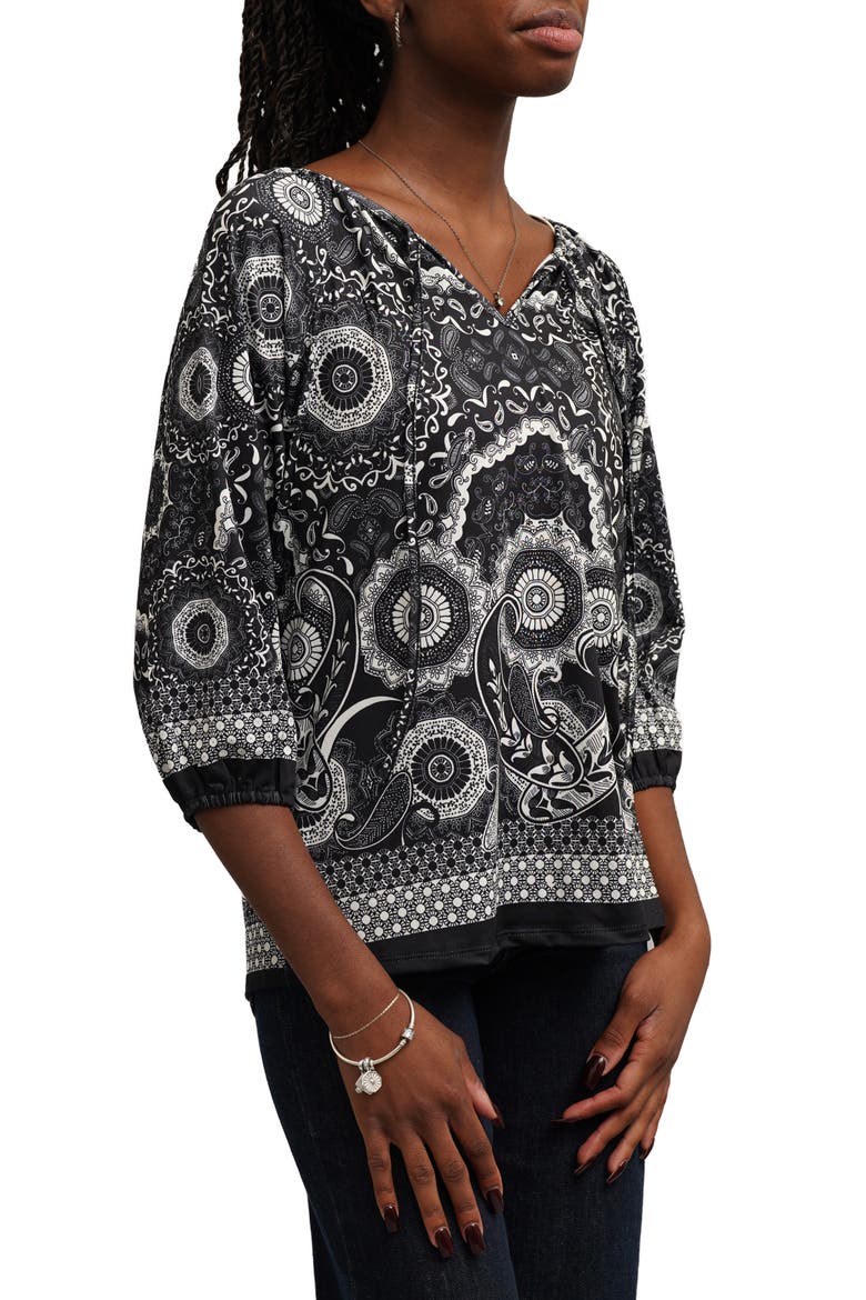 Peasant Neck Jersey Top, Alternate, color, MARIA