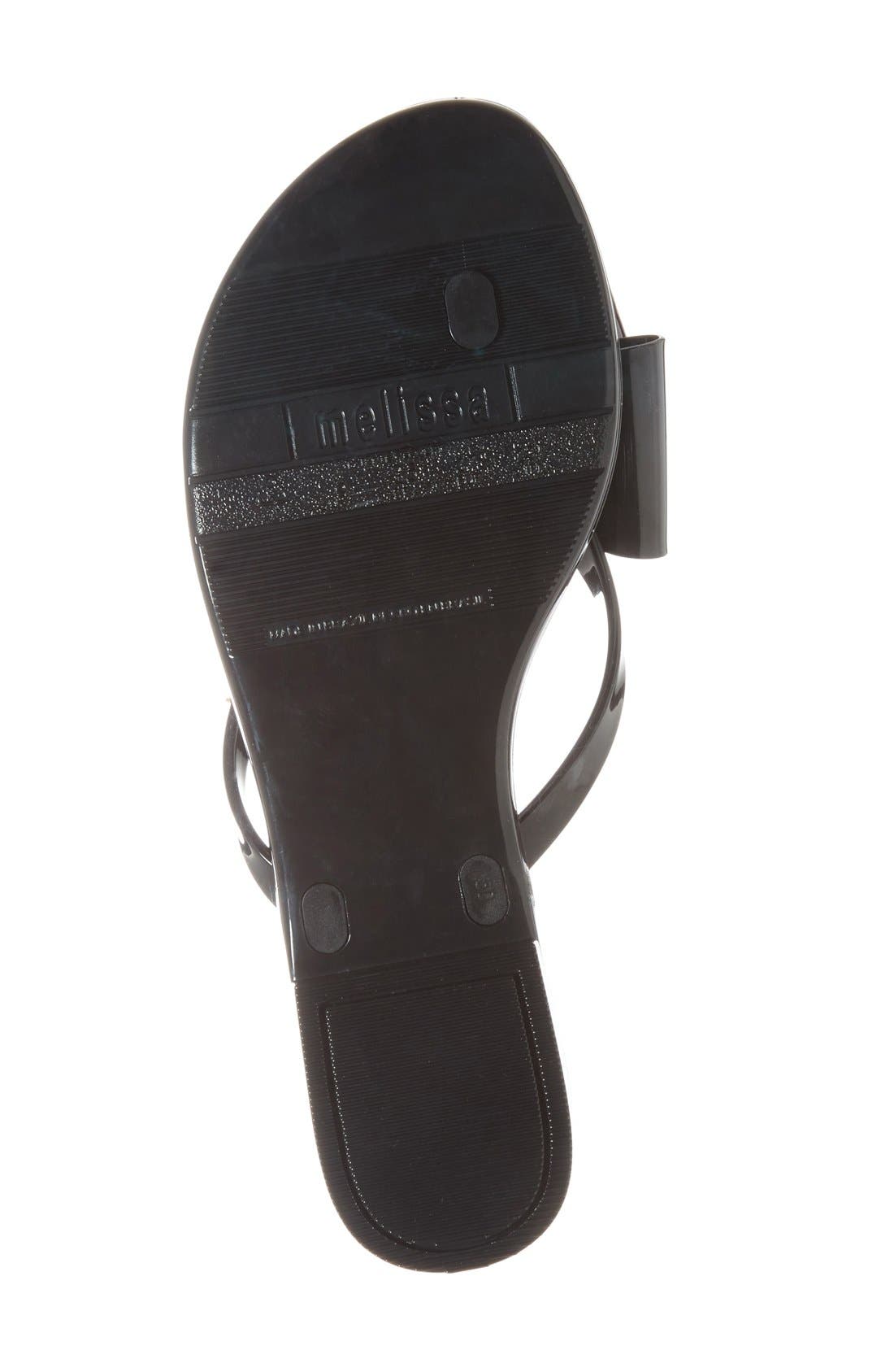 'Harmonic Bow' Jelly Flip Flop, Alternate, color, BLACK