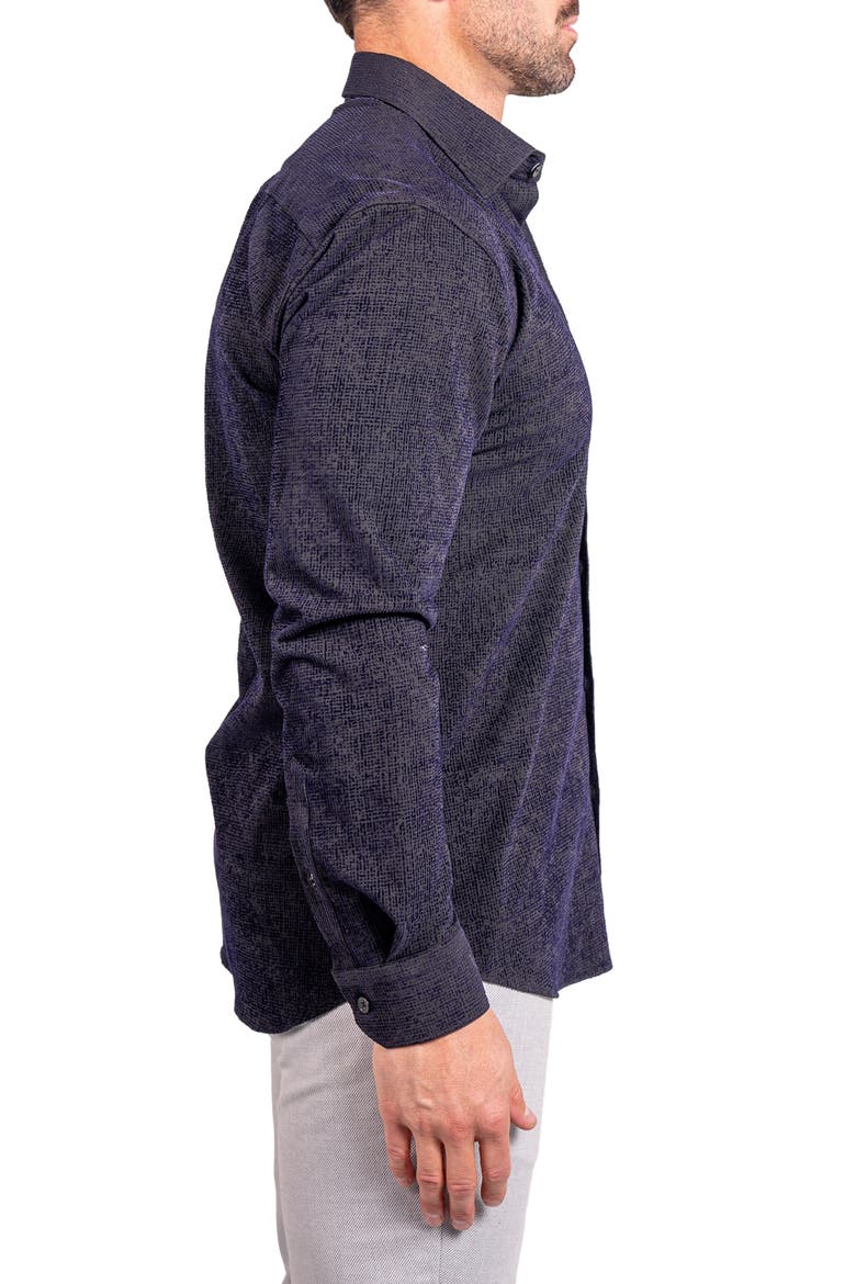 Fibonacci Ascension Contemporary Fit Button-Up Shirt, Alternate, color, BLACK
