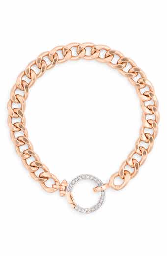 MESHMERISE Diamond Circle Curb Chain Bracelet