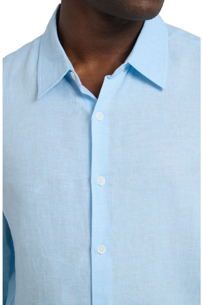 Standard Long Sleeve Linen Shirt, Alternate, color, COOL BLUE