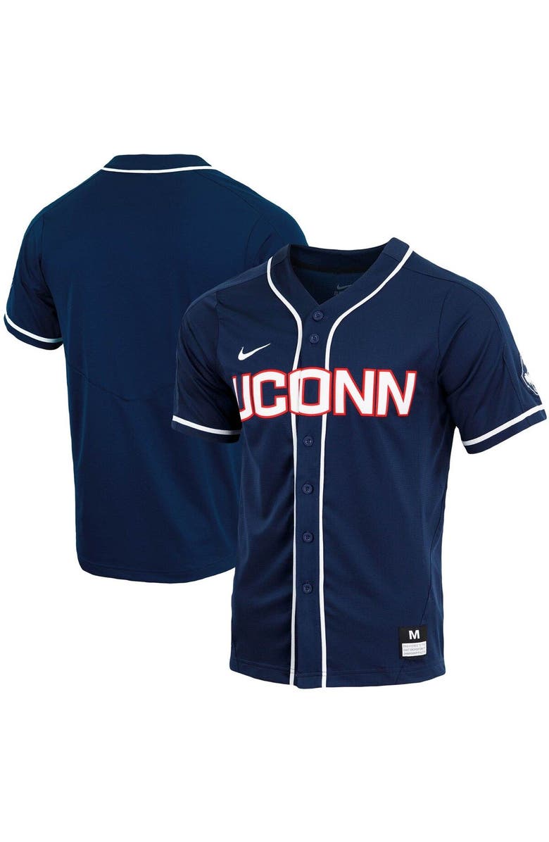 Nike Men's Nike Navy UConn Huskies Replica Full-Button Baseball Jersey, Main, color, Navy