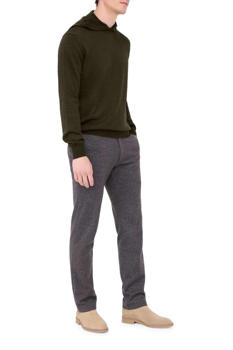 Merino Wool Hooded Sweater, Alternate, color, FOREST