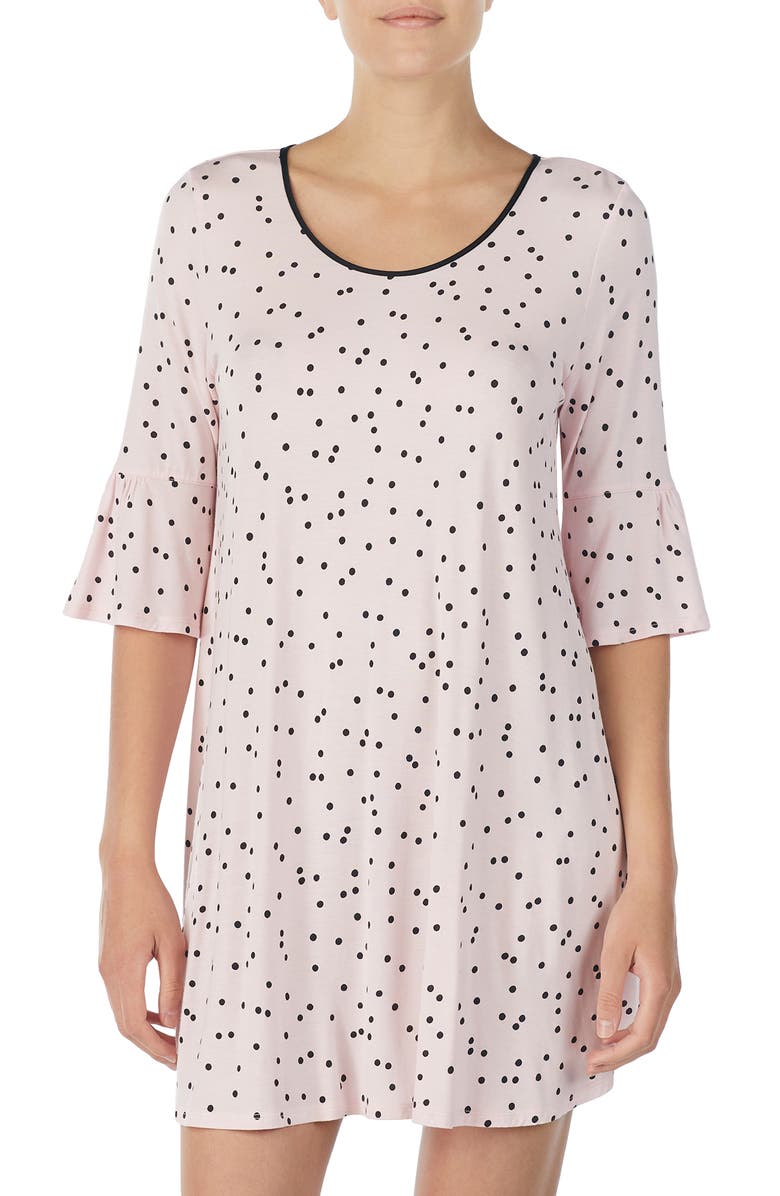 Kate Spade New York bell cuff sleep shirt, Main, color, Scattered Dot