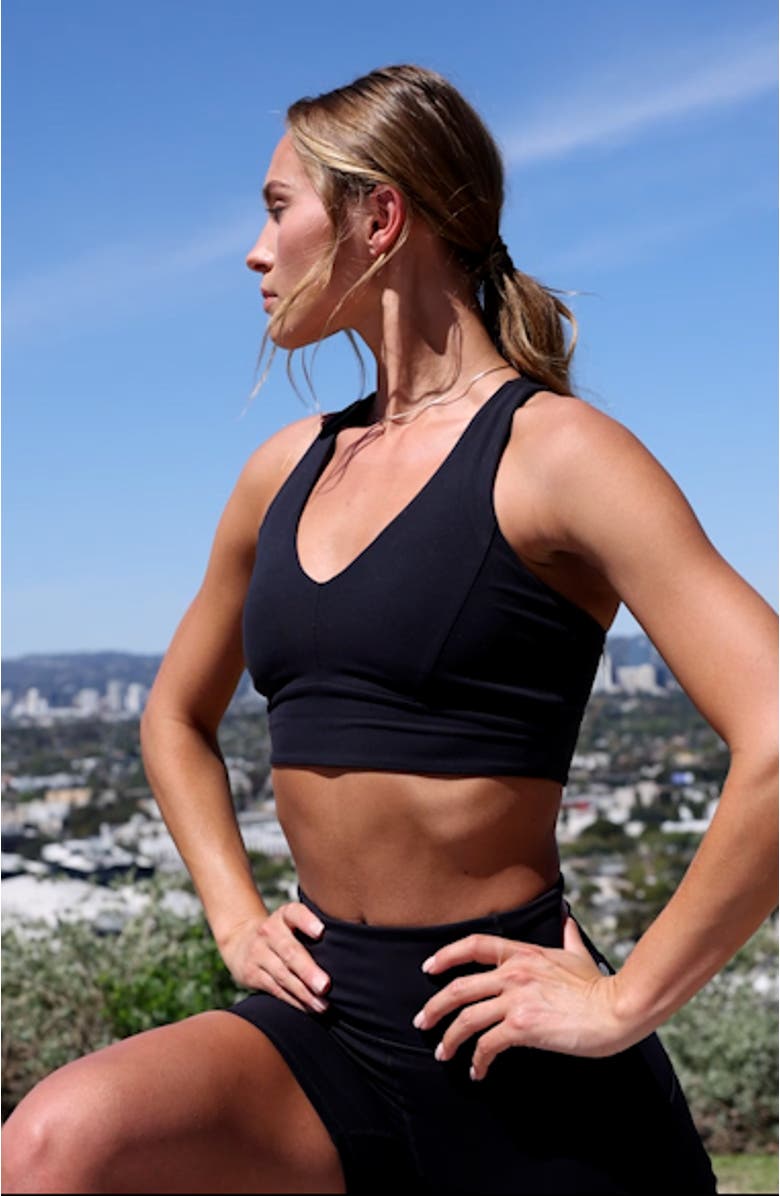 Studio Luxe V-Neck Racerback Sports Bra, vendor video thumbnail
