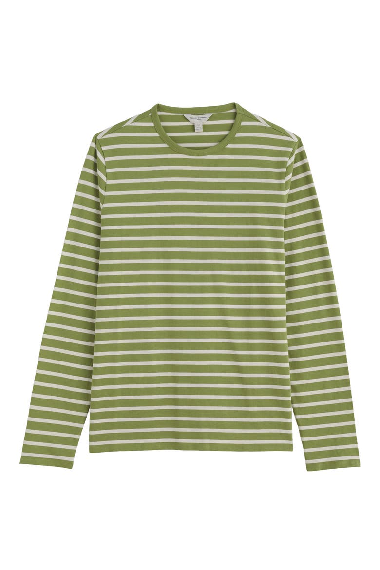 Sailor Stripe Long Sleeve Organic Cotton T-Shirt, Alternate, color, BRETON GRASSHOPPER