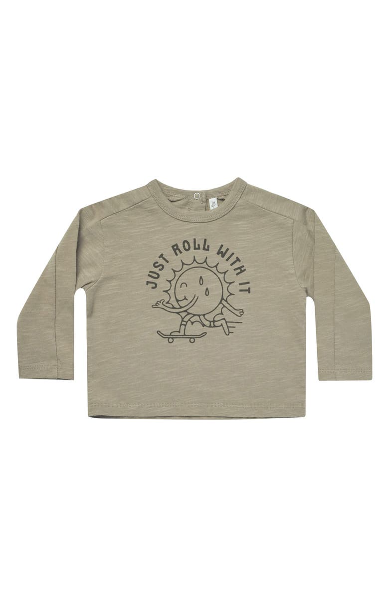 Rylee + Cru Just Roll With It Long Sleeve T-Shirt, Main, color, Fern