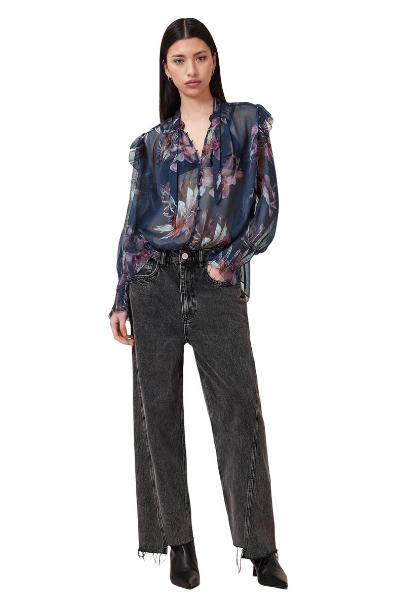 AllSaints Lara Shirt, Alternate, color, Adena Deep Blue