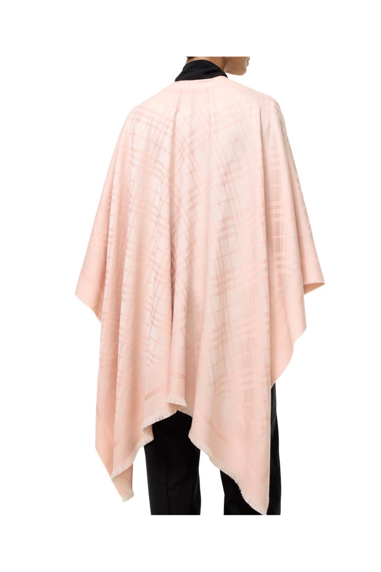Check Wool Cashmere Cape, Alternate, color, Compact pink