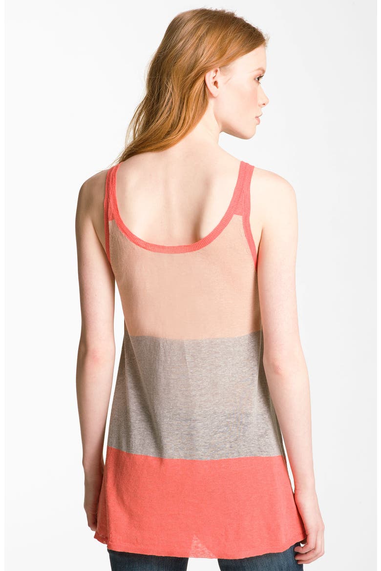 'Kuma' Sheer Colorblock Tank, Alternate, color, HEATHER MULTI
