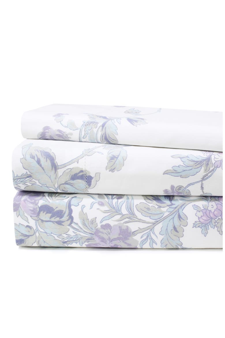Rose 200 Thread Count Percale Cotton Sheet Set, Main, color, VIOLET